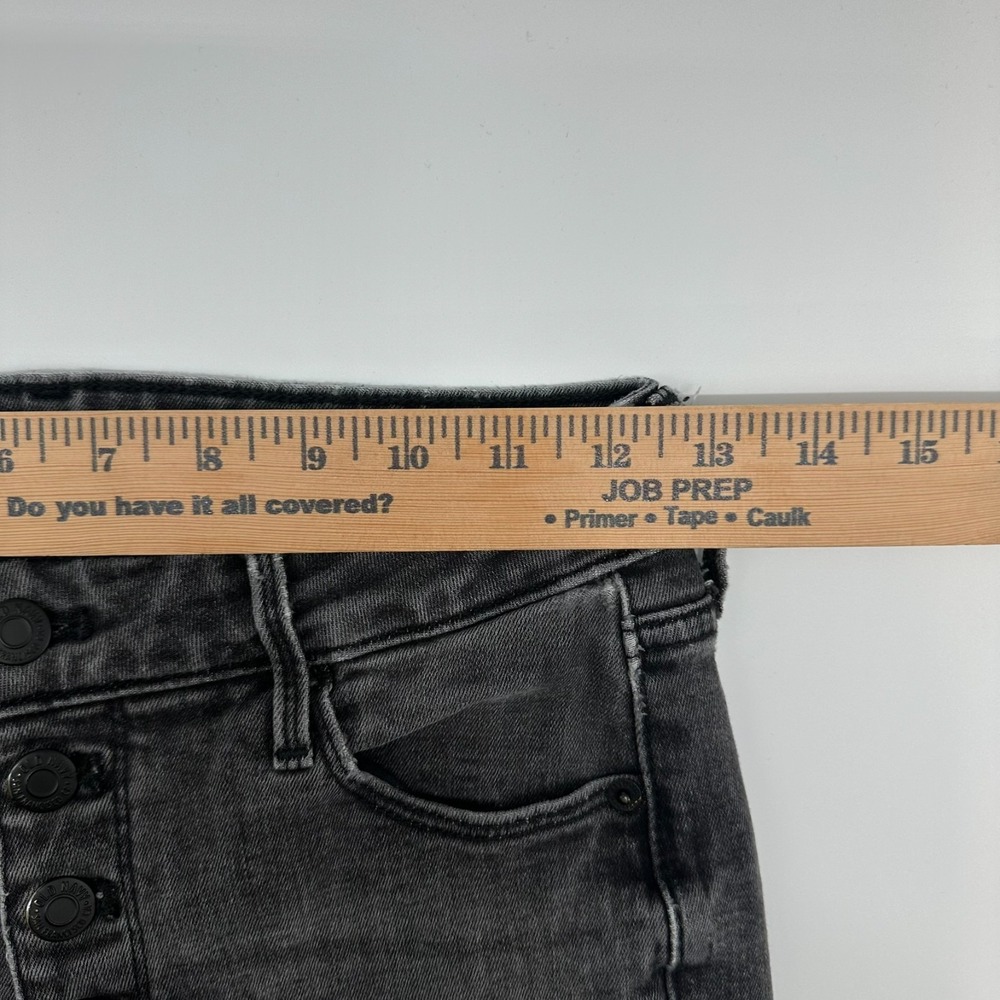 Old Navy Jeans Womens 2 Black Washed Denim High Rise Rock Skinny Raw Hem Stretch - Picture 8 of 10